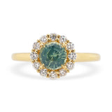 1.32ct Marisol Seafoam Green Sapphire & Diamond Engagement Ring