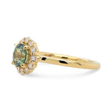 1.32ct Marisol Seafoam Green Sapphire & Diamond Engagement Ring