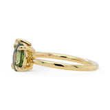 Gemma Oval Green Sapphire & Pear Natural Diamond Engagement Ring