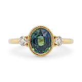 1.68ct Zara Oval Teal Sapphire & Diamond Engagement Ring
