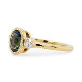 1.68ct Zara Oval Teal Sapphire & Diamond Engagement Ring