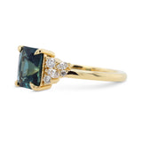 2.04ct Cielo Radiant Teal Sapphire & Diamond Engagement Ring
