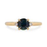 0.87ct Zara Round Teal Sapphire & Diamond Engagement Ring