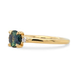 0.87ct Zara Round Teal Sapphire & Diamond Engagement Ring
