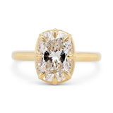 3.06ct Collet Elongated Cushion Lab Grown Diamond Engagement Ring