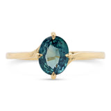 1.53ct Carmen Bypass Oval Teal Sapphire Engagement Ring