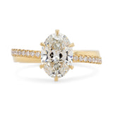 1.78ct Noa Oval Lab Grown Diamond Engagement Ring with Pavé Diamonds