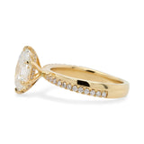 1.78ct Noa Oval Lab Grown Diamond Engagement Ring with Pavé Diamonds