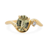 1.35ct Venus Oval Green Montana Sapphire & Diamond Engagement Ring