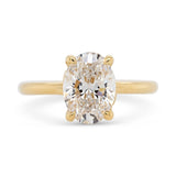 2.06ct Flora Oval Lab Grown Diamond Engagement Ring with Leaf Accents