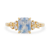 2.05ct Cielo Radiant Opalescent White Sapphire & Diamond Engagement Ring
