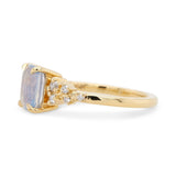 2.05ct Cielo Radiant Opalescent White Sapphire & Diamond Engagement Ring