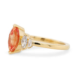 1.54ct Clara Marquise Peach Orange Sapphire & Diamond Engagement Ring