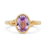 1.70ct Willow Oval Light Purple Sapphire Engagement Ring with Leaf Accents