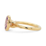 1.70ct Willow Oval Light Purple Sapphire Engagement Ring with Leaf Accents