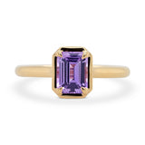 1.46ct Collet Emerald-Cut Lilac Purple Engagement Ring
