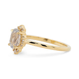1.36ct Serena Oval Opalescent White Sapphire & Diamond Engagement Ring