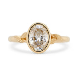 1.50ct Willow Oval Lab Grown Diamond Engagement Ring with Leaf Accents