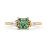 1.02ct Lena Emerald Cut Seafoam Teal Sapphire & Diamond Engagement Ring