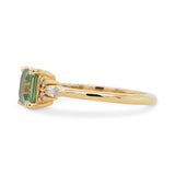 1.02ct Lena Emerald Cut Seafoam Teal Sapphire & Diamond Engagement Ring