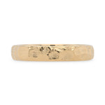 4mm yellow gold hammered wedding ring