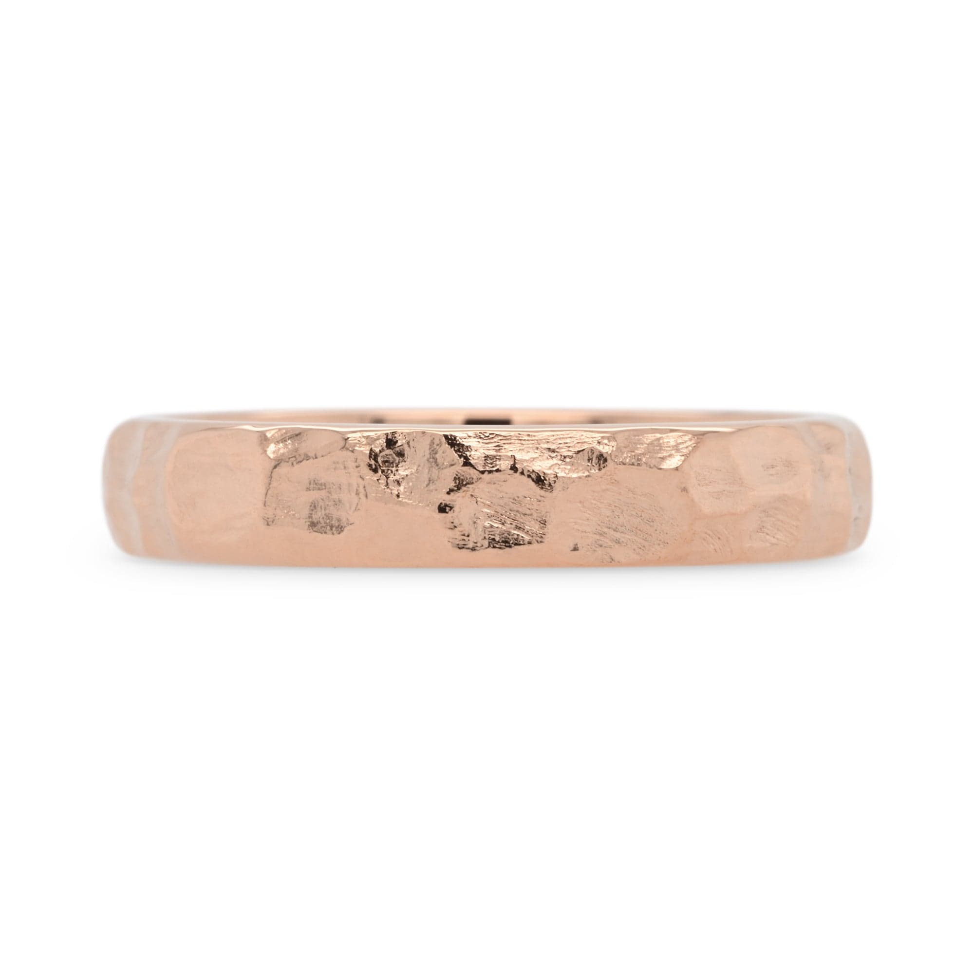 4mm rose gold hammered wedding ring