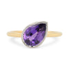 2.10ct Bezel Pear Purple Sapphire Engagement Ring
