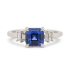 2.18ct Clara Asscher-Cut Blue Sapphire &amp; Diamond Engagement Ring