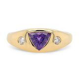Ready To Ship - 1.05ct Rey Trillion Purple Sapphire and Diamond Ring