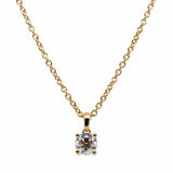 Diamond Solitaire Classic Prong Necklace