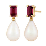 Garnet & Pearl Earrings