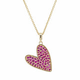 Pink Sapphire Heart Pendant Necklace