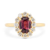 1.28ct Marisol Oval Raspberry Sapphire &amp; Diamond Halo Engagement Ring