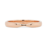 Gently tapered nesting wedding band in 14K rose gold
