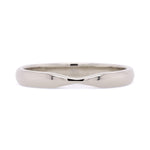 Gently tapered nesting wedding band in 14K white gold