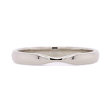 Gently tapered nesting wedding band in 14K white gold