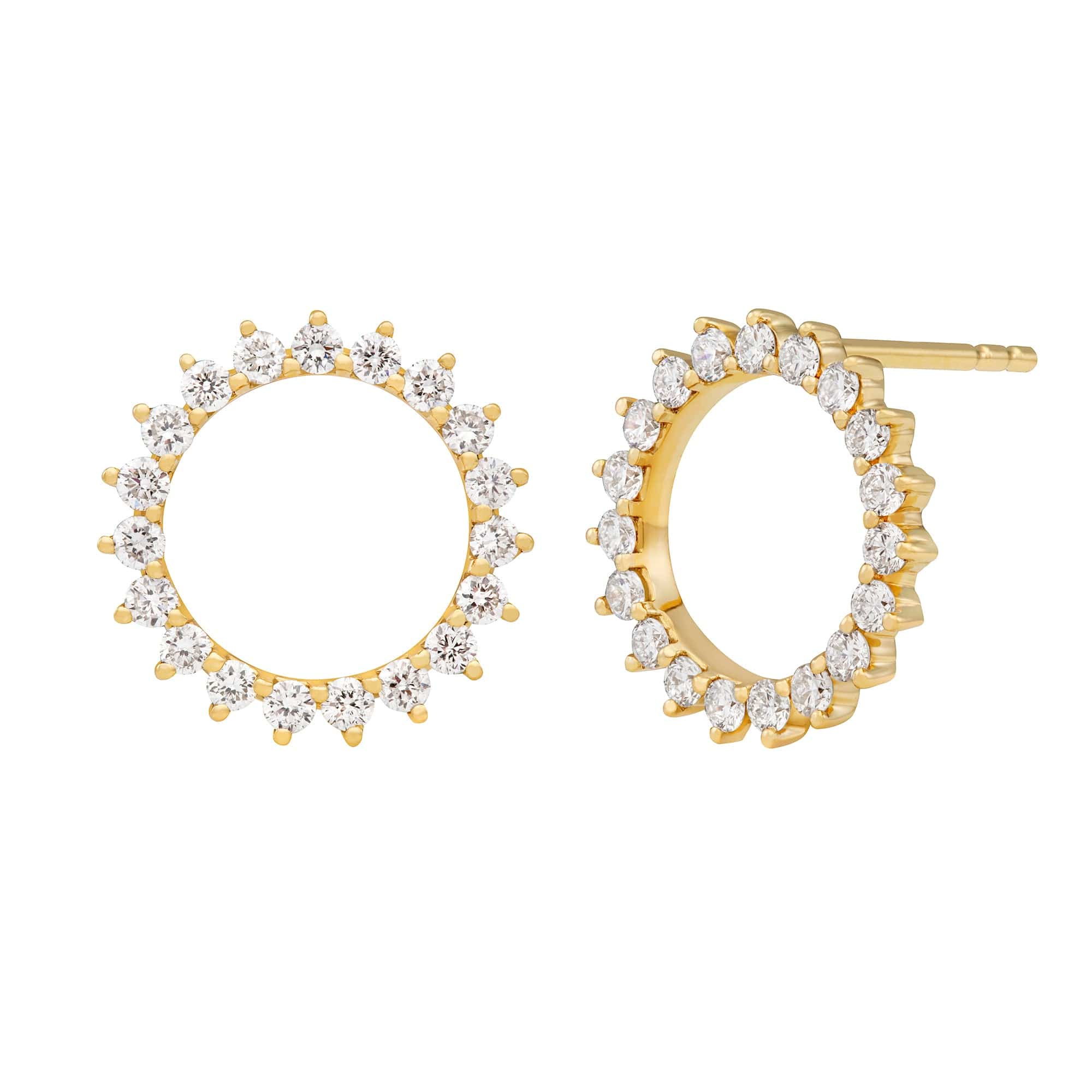 circle diamond earrings