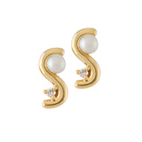 Pearl Squiggle Studs