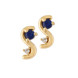 Sapphire Squiggle Studs