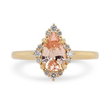 1.05ct Serena Peach Pear Sapphire & Diamond Engagement Ring