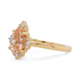 1.05ct Serena Peach Pear Sapphire & Diamond Engagement Ring