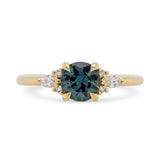 1.01ct Lena Round Teal Sapphire & Diamond Engagement Ring