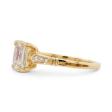2.22ct Victoria Radiant-Cut Opalescent White Sapphire & Diamond Engagement Ring