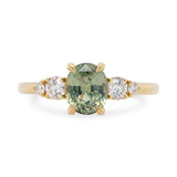 1.62ct Clara Oval Light Green Sapphire and Diamond Engagement Ring
