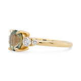 1.62ct Clara Oval Light Green Sapphire and Diamond Engagement Ring