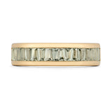 Tapered Baguette Green Sapphire Wedding Band