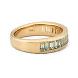 Tapered Baguette Green Sapphire Wedding Band