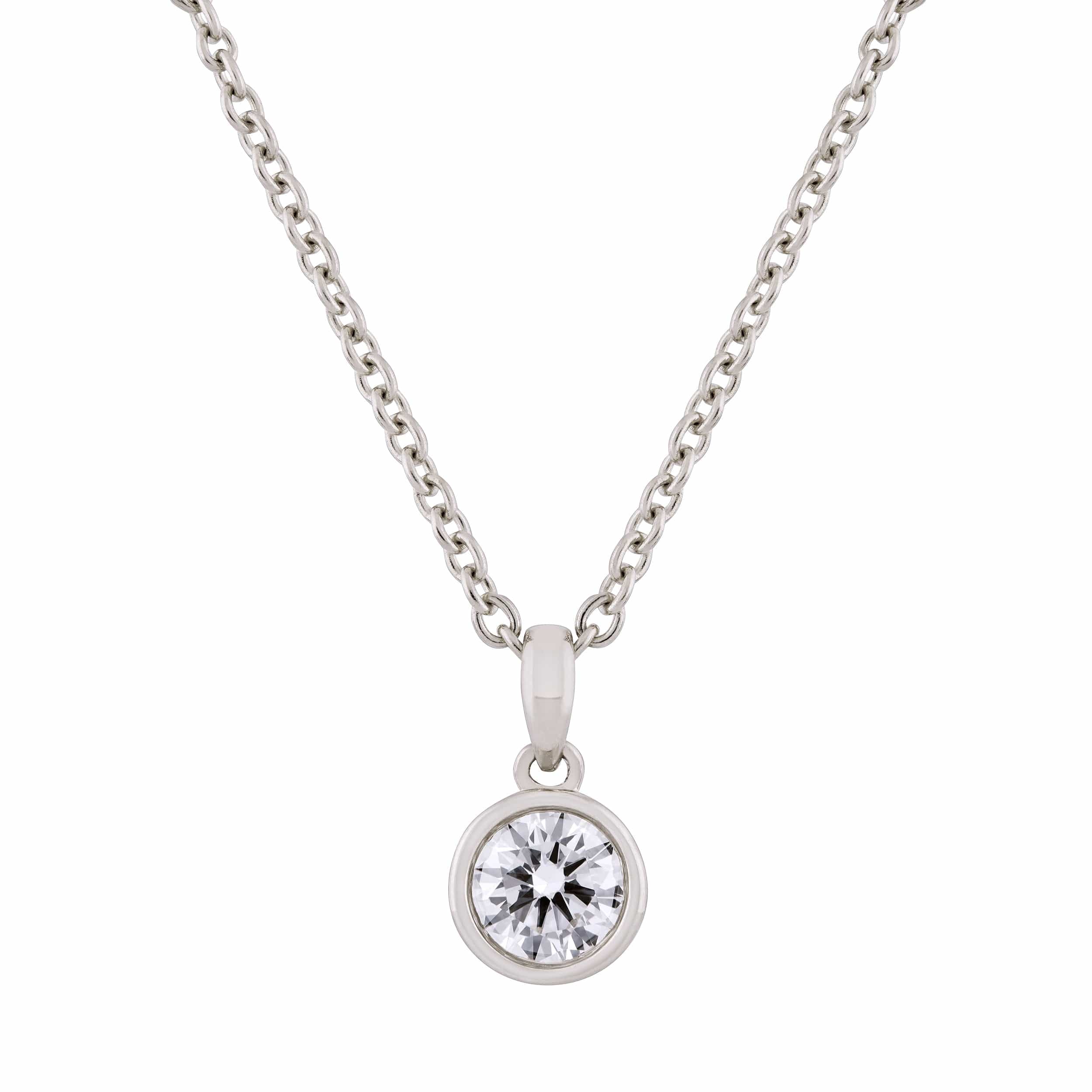 Diamond Bezel Pendant Necklace