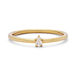 pear stacking ring with diamond
