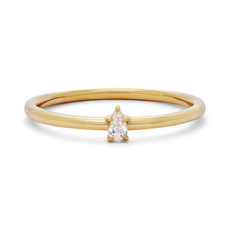 pear stacking ring with diamond